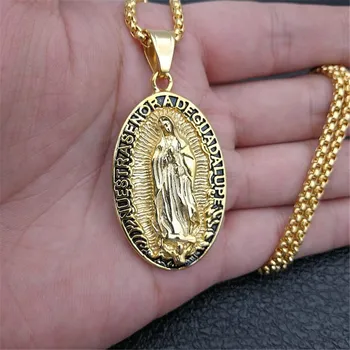 Christian Virgin Mary Necklaces Pendants For Women Gold Color Stainless Steel Chain Religious Jewelry Madonna XL1312
Christian Virgin Mary Necklaces Pendants For Women Gold Color Stainless Steel Chain Religious Jewelry Madonna XL1312