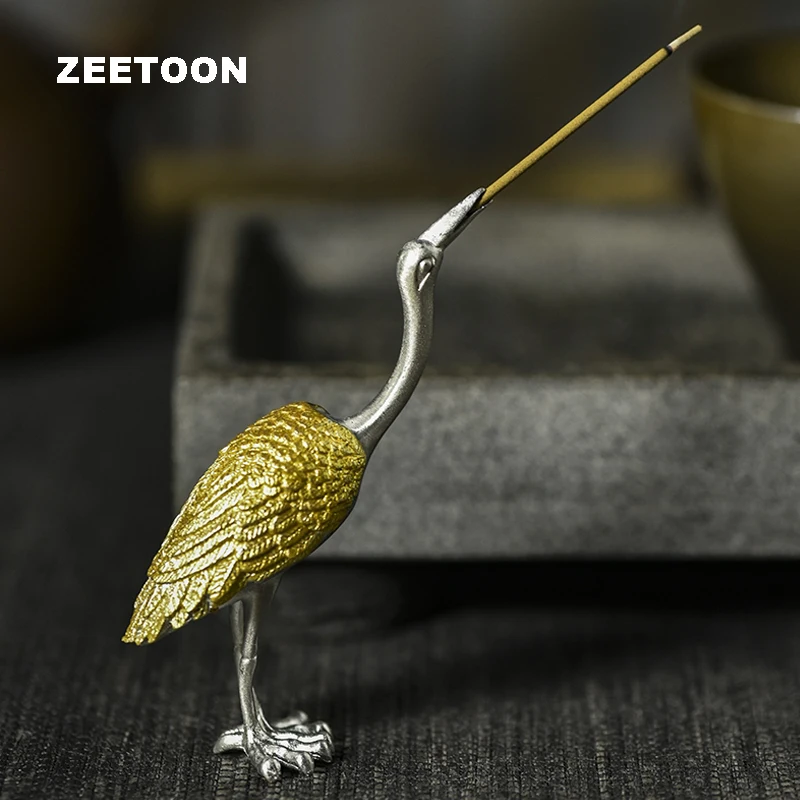 Japanese Style Tin Auspicious Crane Statues Stick Incense Holder Home Tea Ceremony Accessories Decor Animal Figurines Crafts Art
Japanese Style Tin Auspicious Crane Statues Stick Incense Holder Home Tea Ceremony Accessories Decor Animal Figurines Crafts Art