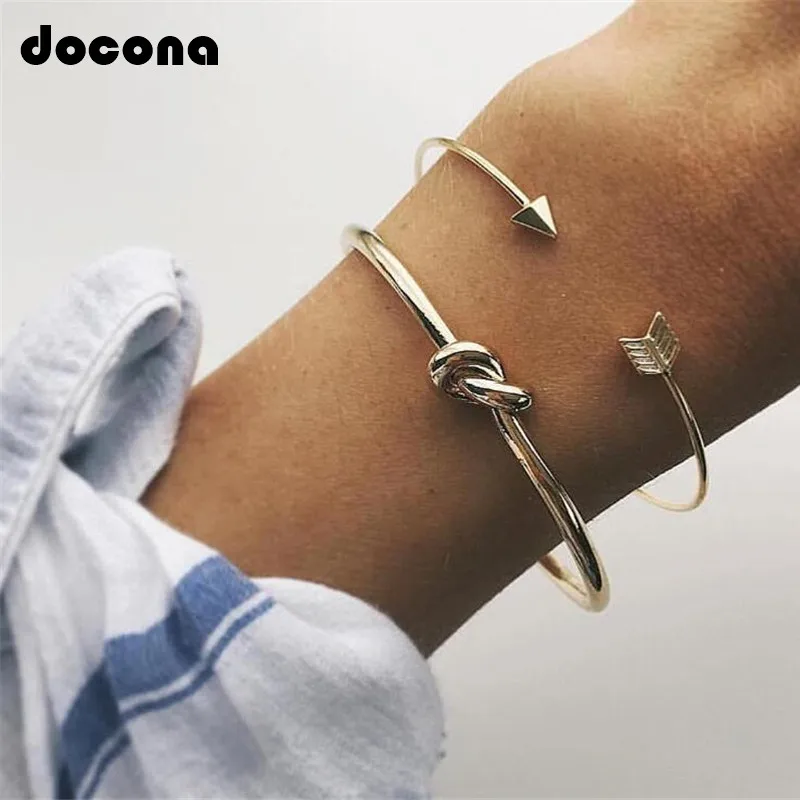Docona Boho Knot Arrow Bangles Bracelet Set for Women Gold Color Geometric Opening Adjustable Bracelets Bangle 2pcs/1set 6127
Docona Boho Knot Arrow Bangles Bracelet Set for Women Gold Color Geometric Opening Adjustable Bracelets Bangle 2pcs/1set 6127