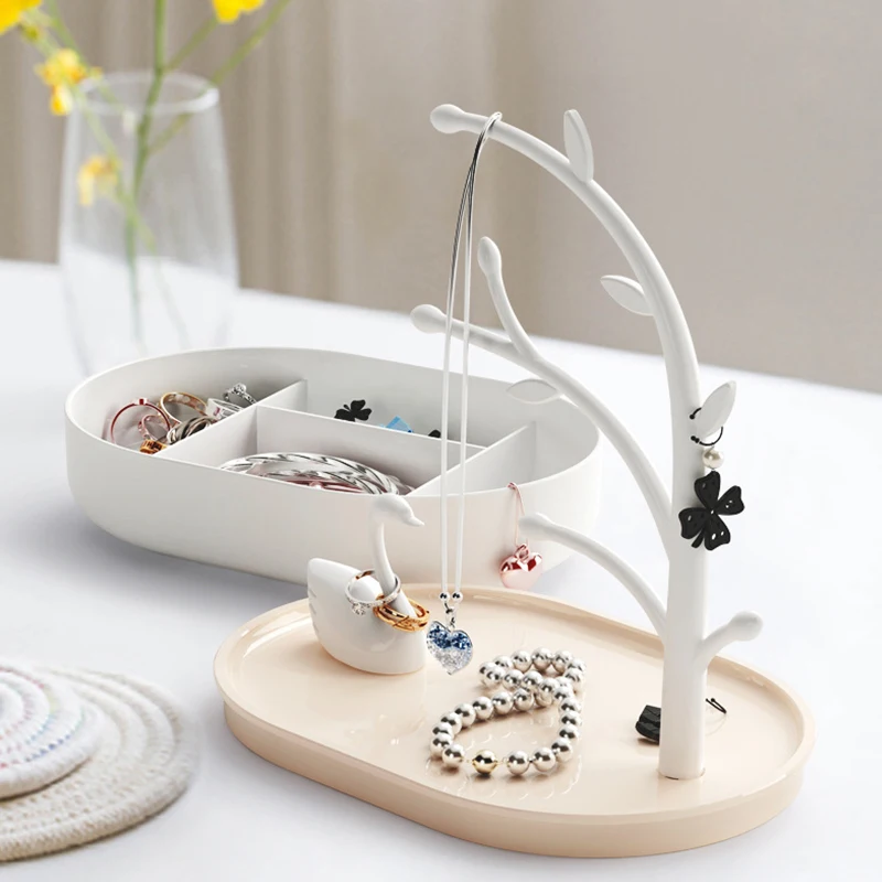 BAKINGCHEF Creative Swan Girl Makeup Storage Holders Racks Women Earrings Necklace Display Stand Case with Cosmetics Storage Box
BAKINGCHEF Creative Swan Girl Makeup Storage Holders Racks Women Earrings Necklace Display Stand Case with Cosmetics Storage Box