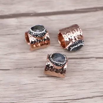 6PCS ZYZ-R4166 Natural Labradorite with Crystal Zircon Paved Wide Rings, Metal Rose Gold Labradorite stone Finger Jewelry
6PCS ZYZ-R4166 Natural Labradorite with Crystal Zircon Paved Wide Rings, Metal Rose Gold Labradorite stone Finger Jewelry