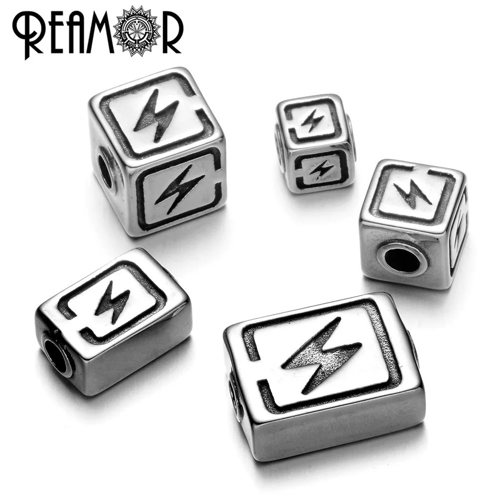 REAMOR 316l Stainless Steel Metal Lightning Charms Beads 3mm Hole Size Spacer Beads For DIY Jewelry Making Bracelet Beads
REAMOR 316l Stainless Steel Metal Lightning Charms Beads 3mm Hole Size Spacer Beads For DIY Jewelry Making Bracelet Beads