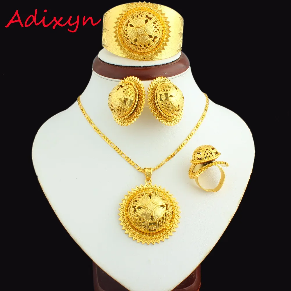 Big Size Ethiopian Jewelry Sets 24K Gold Color Necklace/Earring/Ring/Bangle/Pendant Women Bridal Eritrea Wedding Accessories
Big Size Ethiopian Jewelry Sets 24K Gold Color Necklace/Earring/Ring/Bangle/Pendant Women Bridal Eritrea Wedding Accessories