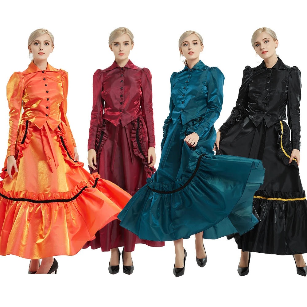 

Lolita Gothic Victorian Dress Women Vintage Retro Industrial Age Ball Gown Steampunk Goth Regency Dress