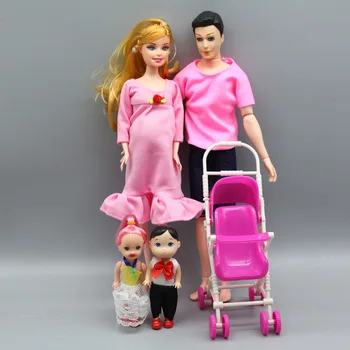 Dolls Family 5 People Dolls Suits 1Mom/1Dad /2 Little Kelly Girl /1Son/1Baby Carriage Real Pregnant Toys for Barbie Gifts
Dolls Family 5 People Dolls Suits 1Mom/1Dad /2 Little Kelly Girl /1Son/1Baby Carriage Real Pregnant Toys for Barbie Gifts