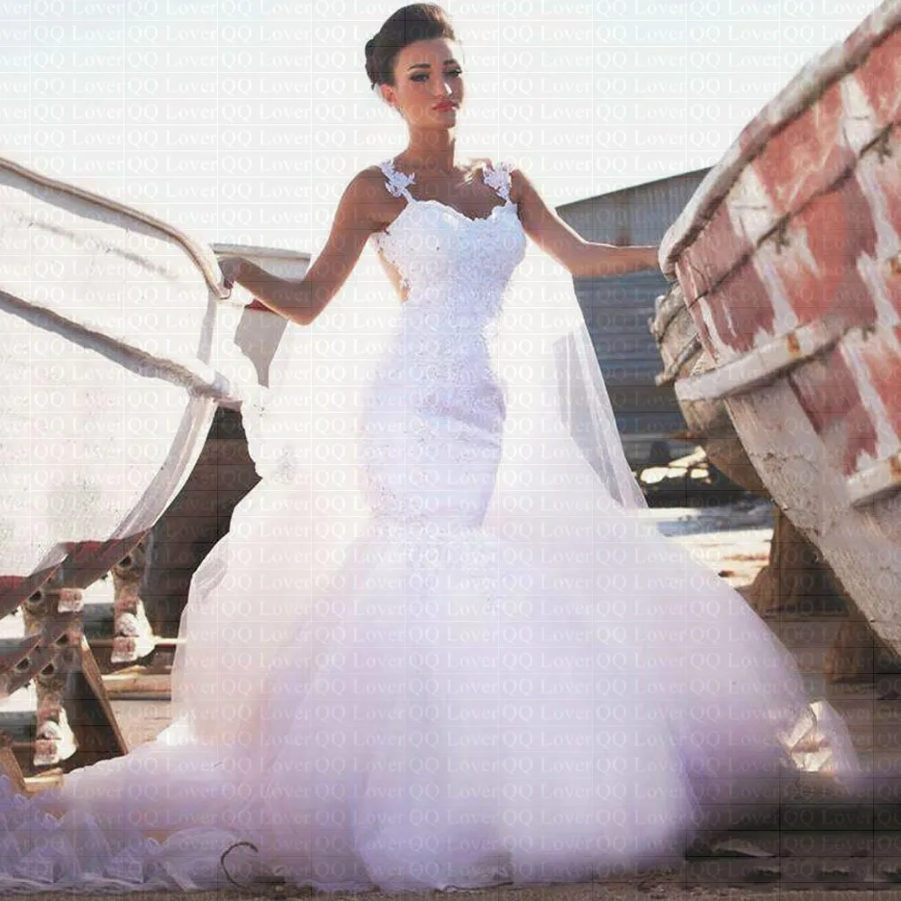 2019 Luxurious Detachable Train Mermaid Wedding Dress Quality Custom-made Plus Size Spaghetti Straps Illusion Bride Wedding Gown
2019 Luxurious Detachable Train Mermaid Wedding Dress Quality Custom-made Plus Size Spaghetti Straps Illusion Bride Wedding Gown