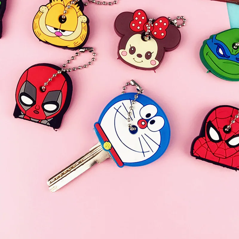 Key Holder Cartoon Silicone Protective key Case Cover For keys Cute Creative PVC Soft Keychain Ornament Pendant (2)