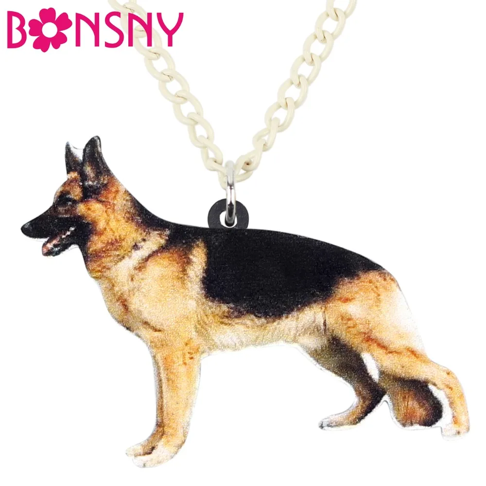 Bonsny Acrylic Standing German Shepherd Dog Necklace Pendant Collier Fashion Animal Jewelry For Women Girls Pet Lovers Wholesale
Bonsny Acrylic Standing German Shepherd Dog Necklace Pendant Collier Fashion Animal Jewelry For Women Girls Pet Lovers Wholesale