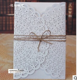Set of 50pcs White Laser Cut Wedding Invitations with Hemp Rope Casamento Convite Fold Pages Rustic Invitation with Envelope
Set of 50pcs White Laser Cut Wedding Invitations with Hemp Rope Casamento Convite Fold Pages Rustic Invitation with Envelope