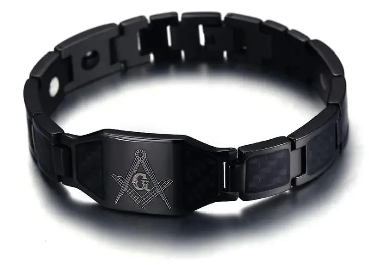 NEWEST Black Titanium Freemason Bracelets Carbon Fiber Inlaid Masonic Free Mason Bangle Wristband Bracelet Men Gift Jewelry 3pcs
NEWEST Black Titanium Freemason Bracelets Carbon Fiber Inlaid Masonic Free Mason Bangle Wristband Bracelet Men Gift Jewelry 3pcs