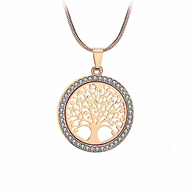 New Fashion Charm Tree of Life Crystal Round Pendant Necklace Gold Silver Color Bijoux Collier Elegant Women Jewelry Gift
New Fashion Charm Tree of Life Crystal Round Pendant Necklace Gold Silver Color Bijoux Collier Elegant Women Jewelry Gift