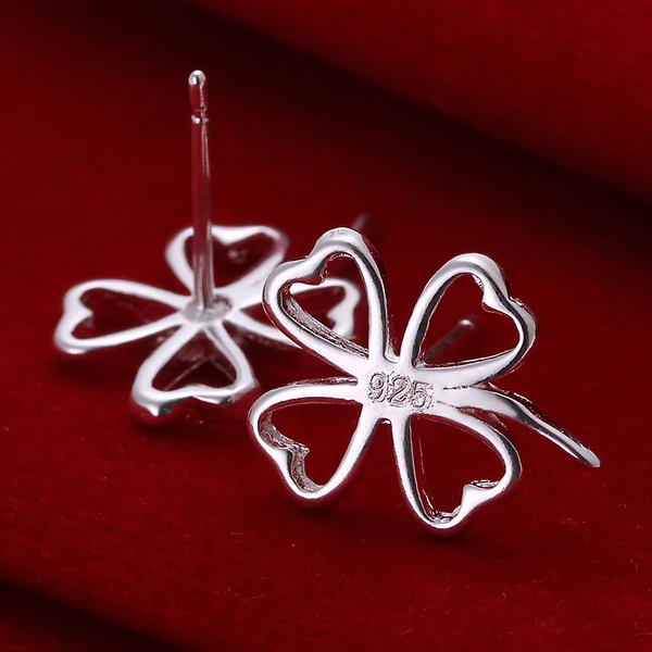 925 sterling silver jewelry silver earring hot sale fashion earring findings ear cuff low price empty clover stud earrings CE101
925 sterling silver jewelry silver earring hot sale fashion earring findings ear cuff low price empty clover stud earrings CE101