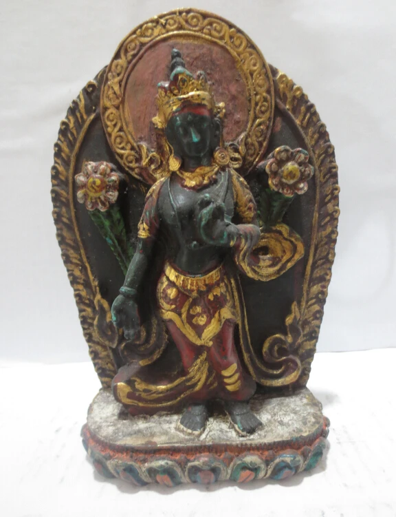 collectible 100% old Tibetan traditional hand-carved buddha statue from Tibet ,old 07