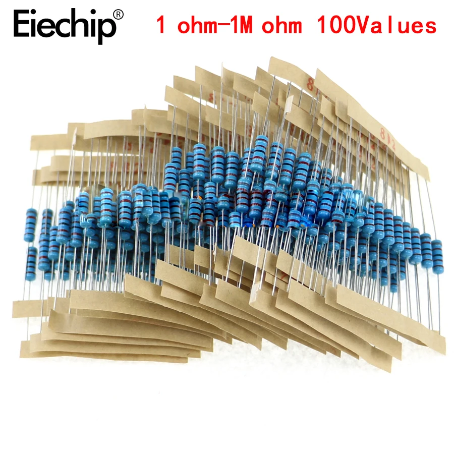 1000Pcs/lot 100Values * 10Pcs 5% 1W resistor pack set Metal Film Resistor diy Assorted Kit 1 ohm~ 1M ohm Range samples 1R-1M Ohm
1000Pcs/lot 100Values * 10Pcs 5% 1W resistor pack set Metal Film Resistor diy Assorted Kit 1 ohm~ 1M ohm Range samples 1R-1M Ohm