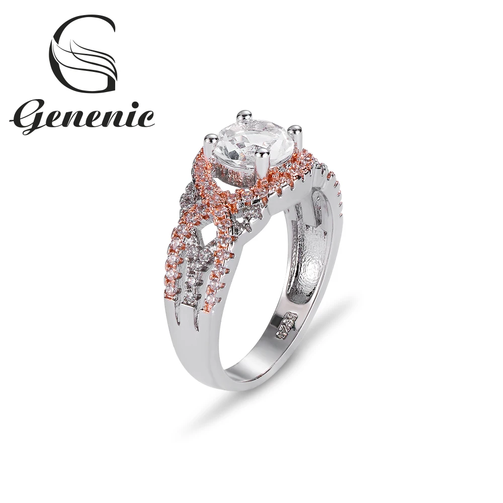 1 PC Gorgeous Women Bride 925 Sterling Silver Ring Two Tones Accross Solid Rose Gold Fashion Jewely Charm Gift Engagement Ring
1 PC Gorgeous Women Bride 925 Sterling Silver Ring Two Tones Accross Solid Rose Gold Fashion Jewely Charm Gift Engagement Ring