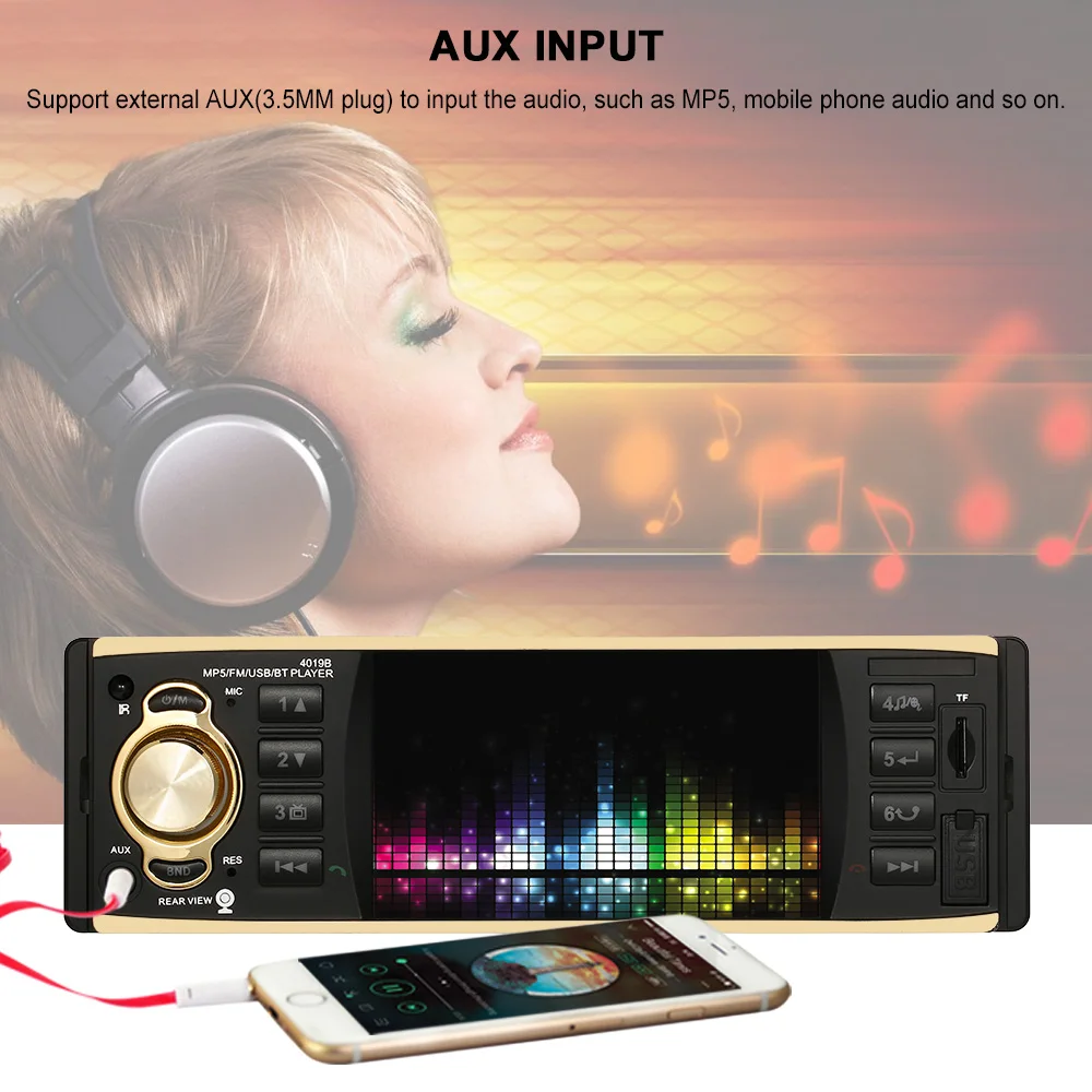 Автомагнитола, 1DIN, 4,1 дюйма, MP5 плеер, TFT, HD, мультимедиа, развлечения, BT, USB/TF, FM, Aux вход, рулевое колесо, дистанционное управление
Автомагнитола, 1DIN, 4,1 дюйма, MP5 плеер, TFT, HD, мультимедиа, развлечения, BT, USB/TF, FM, Aux вход, рулевое колесо, дистанционное управление