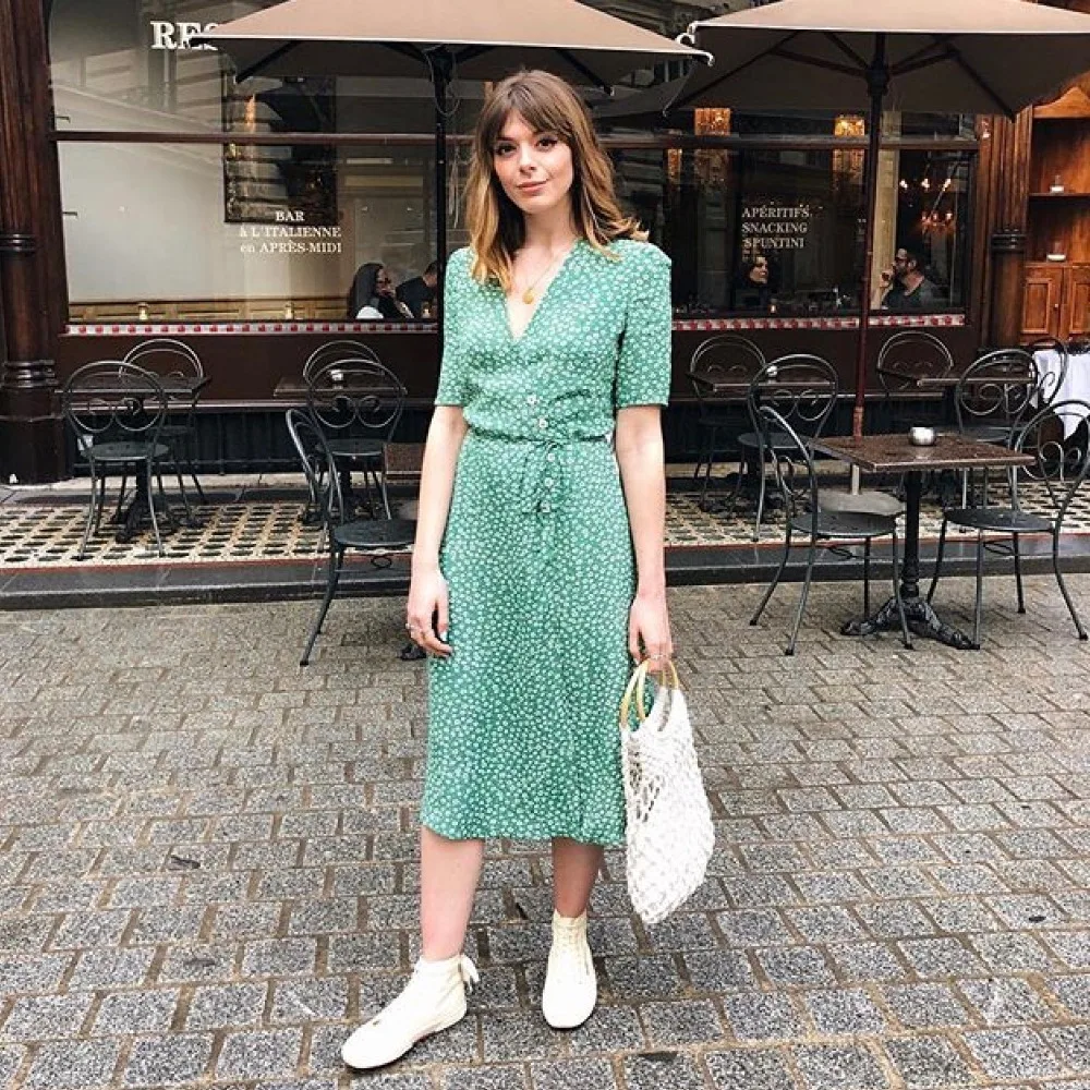 2018 Autumn Vintage Button Front Dresses Green Wrap Midi Dress Short Sleeve Vestidos Dress
2018 Autumn Vintage Button Front Dresses Green Wrap Midi Dress Short Sleeve Vestidos Dress