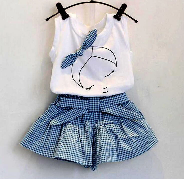 Print Bowknot Kids Tracksuit Sets Cotton Sleeveless Tank Top Toddler Girl Outfits Plaid Shorts For Girls Ropa Nina Verano
Print Bowknot Kids Tracksuit Sets Cotton Sleeveless Tank Top Toddler Girl Outfits Plaid Shorts For Girls Ropa Nina Verano