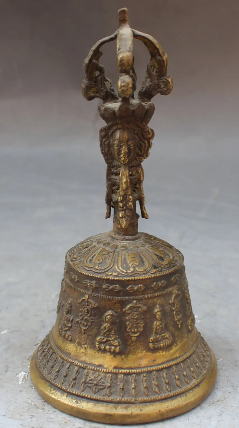 JP S1054 18CM Tibet Buddhism Bronze Mahakala Buddha Head Statue Bixie Dragon Bell
JP S1054 18CM Tibet Buddhism Bronze Mahakala Buddha Head Statue Bixie Dragon Bell