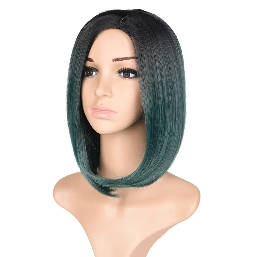 ombre green wig