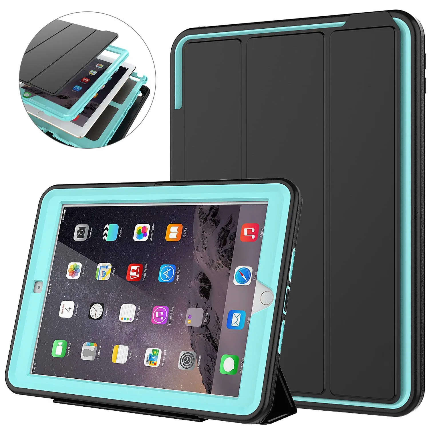 For iPad Air 2/iPad 6 (2014) Retina Kids Safe Armor Shockproof Heavy Duty Silicone Hard Stand Smart Cover Auto Sleep/Wake Cover
For iPad Air 2/iPad 6 (2014) Retina Kids Safe Armor Shockproof Heavy Duty Silicone Hard Stand Smart Cover Auto Sleep/Wake Cover