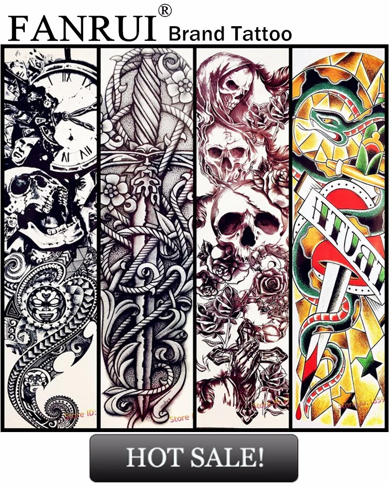 Generic FANRUI Sexy Gun AK Temporary Tattoos Men Arm BATTLEGROUNDS