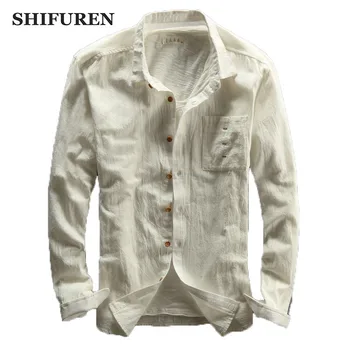 SHIFUREN Causal Men Linen Cotton Shirts Long Sleeve Breathable Male Single Breasted Dress Shirts Plus Size M-XXXL Solid Color 
SHIFUREN Causal Men Linen Cotton Shirts Long Sleeve Breathable Male Single Breasted Dress Shirts Plus Size M-XXXL Solid Color