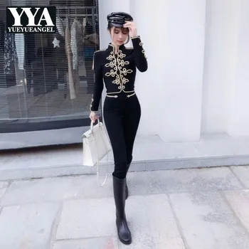 2019 Spring New Black Women's Sets Long Sleeve Slim Gold Buckle Beaded Tassels Jacket And Pencil Pants Slim 2 Piece Sets Ladies
2019 Spring New Black Women's Sets Long Sleeve Slim Gold Buckle Beaded Tassels Jacket And Pencil Pants Slim 2 Piece Sets Ladies
