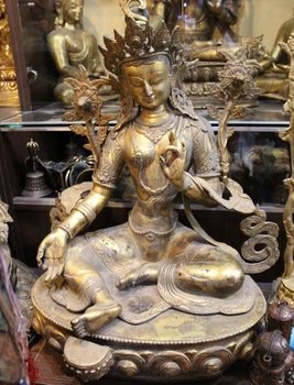 32" Tibet Temple Bronze 24K Gold Green Tara Enlightenment Goddess Buddha Statue
32" Tibet Temple Bronze 24K Gold Green Tara Enlightenment Goddess Buddha Statue