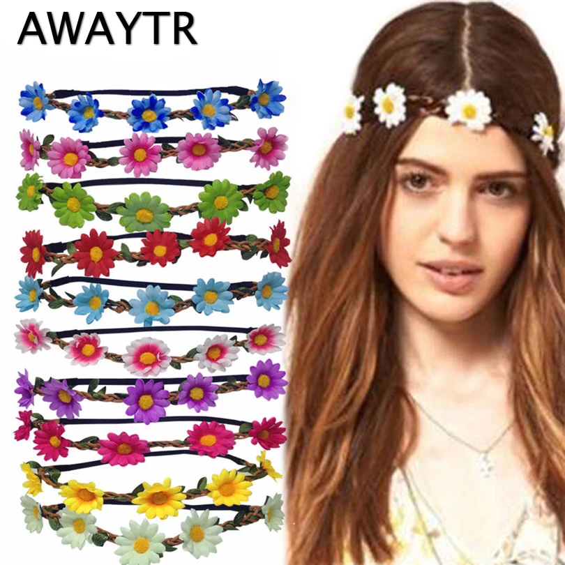 AWAYTR Boho Daisy Hair Bands for Women Hair Accessories New Wreath Headbands Festival Scrunchy Elastic Flower Hair Garland
AWAYTR Boho Daisy Hair Bands for Women Hair Accessories New Wreath Headbands Festival Scrunchy Elastic Flower Hair Garland