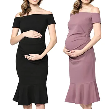 Women's Maternity Gown Off Shoulder Short Sleeve Ruffles Summer Solid Pregnanty Dress Summer Dresses Women 2019 Vestido Gestante
Women's Maternity Gown Off Shoulder Short Sleeve Ruffles Summer Solid Pregnanty Dress Summer Dresses Women 2019 Vestido Gestante