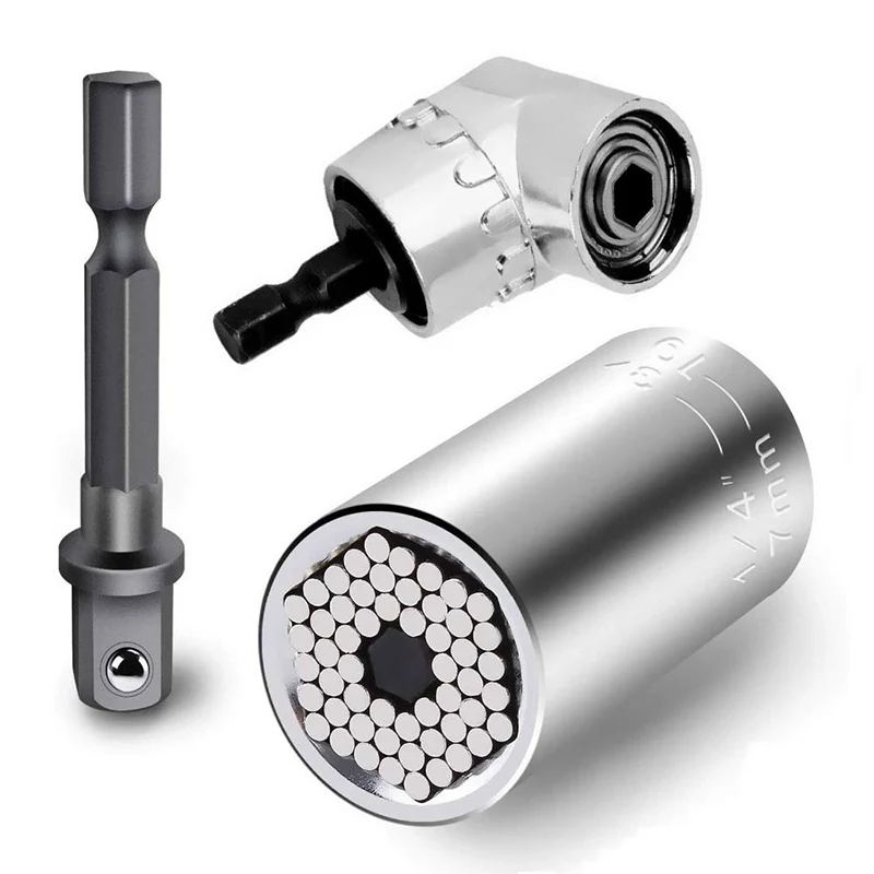 Universal Torque Wrench Head 7-19mm Power Drill Ratchet Spanner Key With105 Degree Right Angle Extension 1/4" Drive Bit Tool Set
Universal Torque Wrench Head 7-19mm Power Drill Ratchet Spanner Key With105 Degree Right Angle Extension 1/4" Drive Bit Tool Set