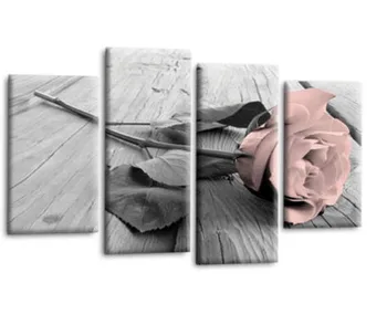 

Canvas Paintings Home Decor HD Prints 4 Panel Pink Rose Flowers Plants Pictures For Living Room Abstract Poster Wall Art Cuadros