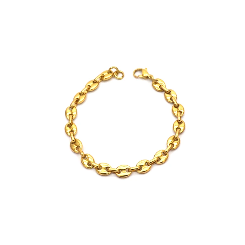 6*8mm Wide Fashion Coffee Beans Chain Bracelet Gold 316L Stainless Steel Pulseras For Men Women Jewelry NB6044
6*8mm Wide Fashion Coffee Beans Chain Bracelet Gold 316L Stainless Steel Pulseras For Men Women Jewelry NB6044