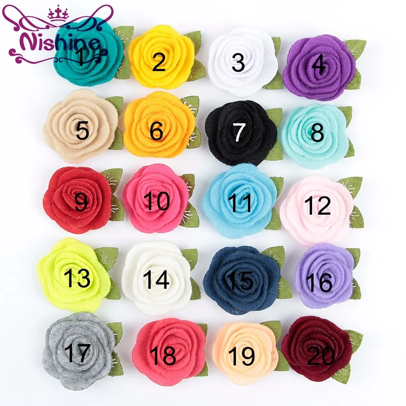 Nishine 120pcs/lot Nonwovens Fabric Flowers with Leaves For DIY Hair Accessories Rolled Rose Felt Hair Flowers for Hair Clips
Nishine 120pcs/lot Nonwovens Fabric Flowers with Leaves For DIY Hair Accessories Rolled Rose Felt Hair Flowers for Hair Clips