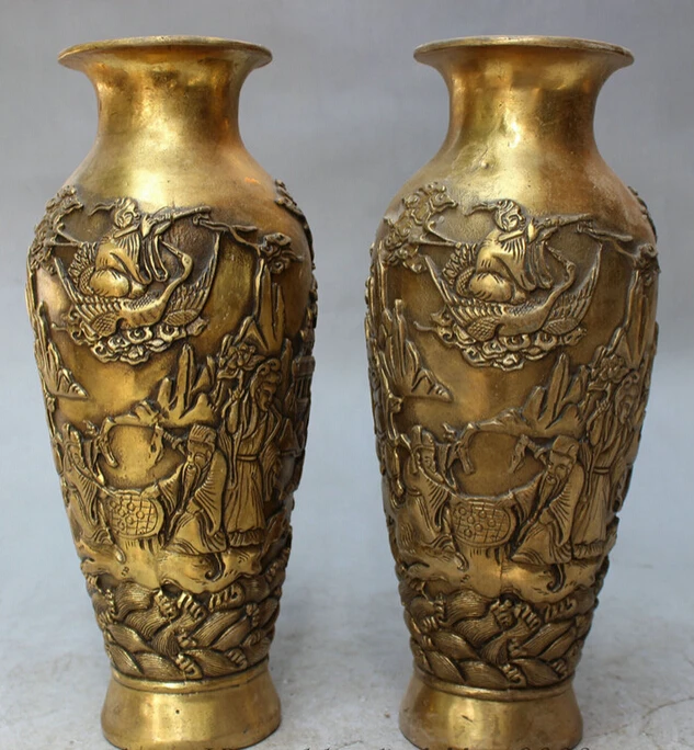 song voge gem S3092 10" Chinese Brass Folk 8 Immortal God BaXianGuoHai Statue Flower Pot Vase Pair
song voge gem S3092 10" Chinese Brass Folk 8 Immortal God BaXianGuoHai Statue Flower Pot Vase Pair
