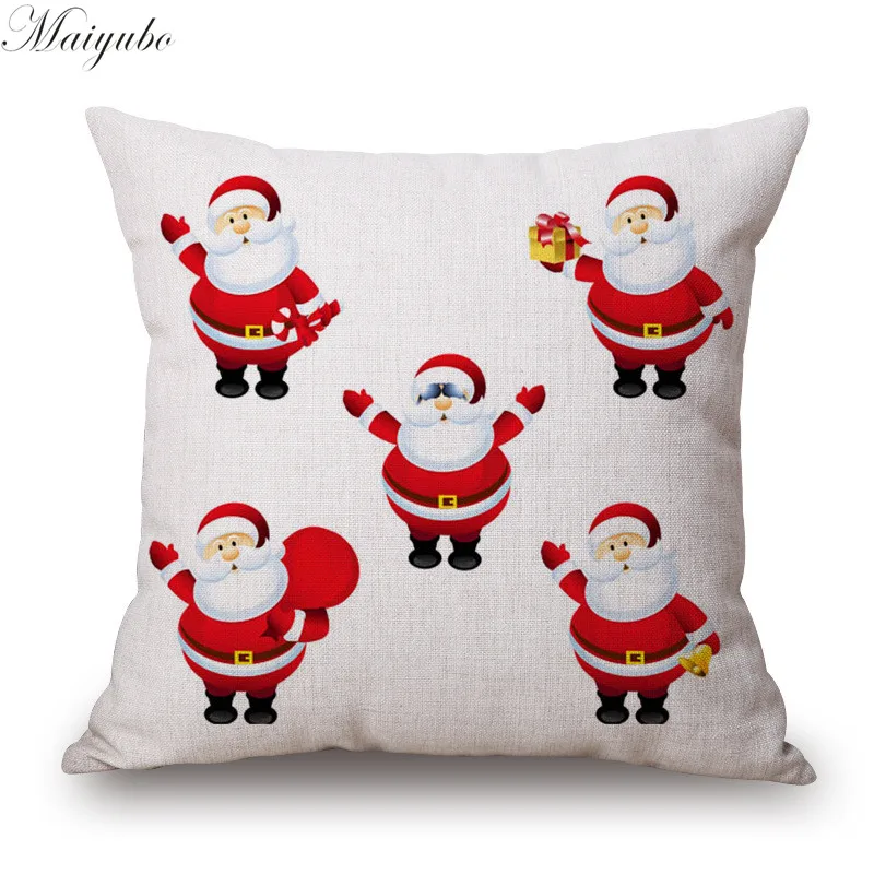 Image Maiyubo  Happy New Year Throw Pillow Cover Christmas Decor for Home Sofa Vintage Pillow Case Cheap Cushion Cover Wholesale PC315