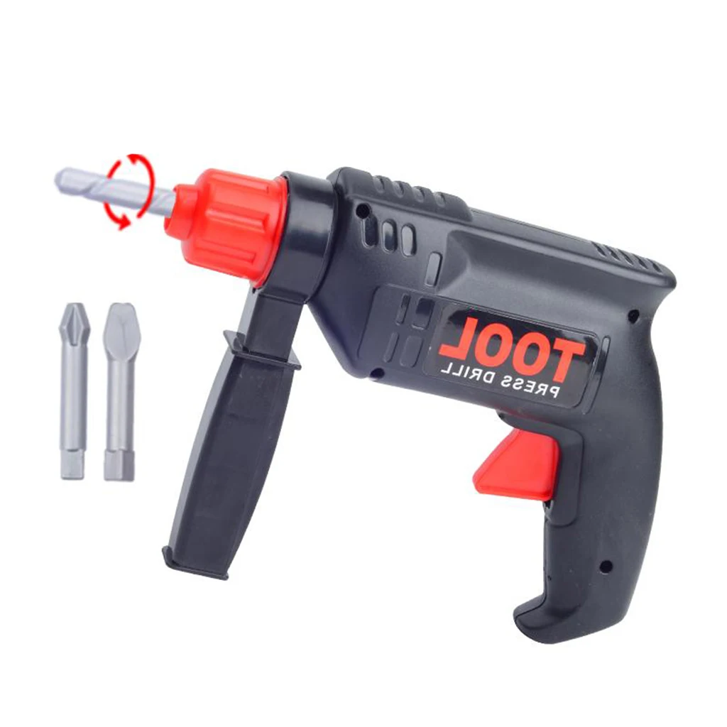 32 Pieces of Plastic Repair Tool Set, with Electric Drill, Safety Helmet, Hammer and Toolbox, Pretend Play Toy for Kids