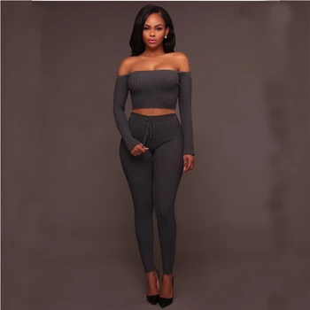 Autumn New in 2017 2PCS Women Solid Off Shoulder Crop Tops+ Bandage Pants Split Bodycon Casual Outfit Clothes Sets Suit
Autumn New in 2017 2PCS Women Solid Off Shoulder Crop Tops+ Bandage Pants Split Bodycon Casual Outfit Clothes Sets Suit