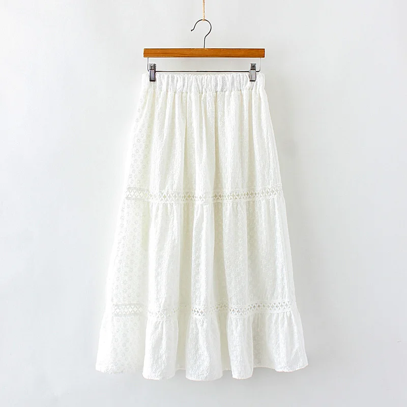 White skirt fairy embroidery lace hollow out cotton A-Line skirt mori girl 2019 summer
White skirt fairy embroidery lace hollow out cotton A-Line skirt mori girl 2019 summer