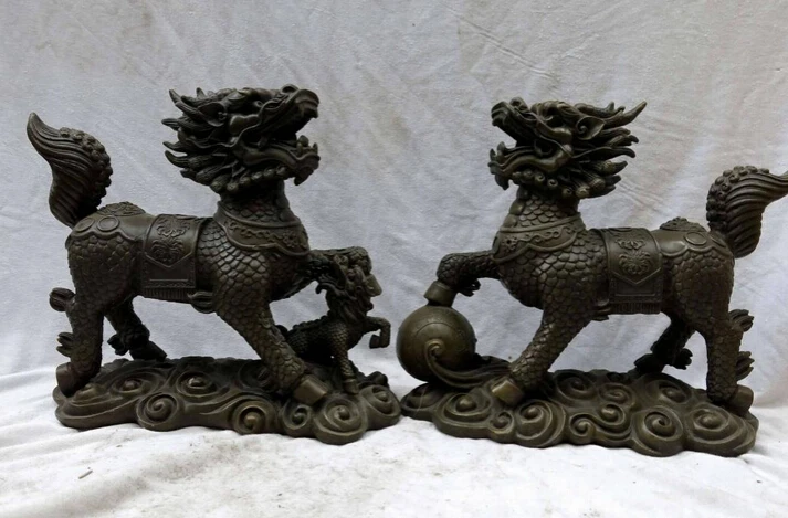 shitou 001504 11" China purple bronze fine workmanship Foo Dogs Lion kylin pair Statues discount 30% (C0324)
shitou 001504 11" China purple bronze fine workmanship Foo Dogs Lion kylin pair Statues discount 30% (C0324)