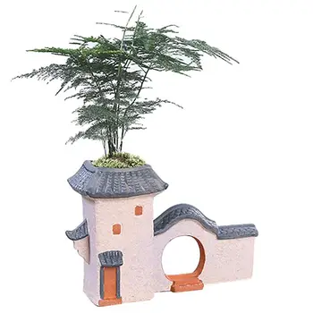 Ancient Building Style Vase Retro Ceramic Green Flower Plant Vase Creative Desktop Living Room Decoration Flower Pot Ornament
Ancient Building Style Vase Retro Ceramic Green Flower Plant Vase Creative Desktop Living Room Decoration Flower Pot Ornament