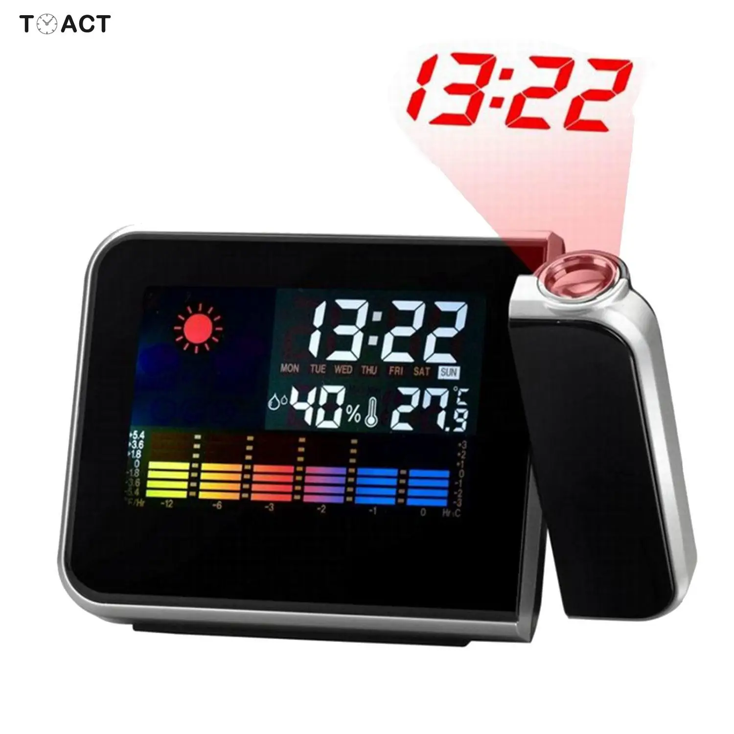 Electronic Clock Projection Home Digital Weather Station Wireless Electric Controlled Alarm With Outdoor Temperature Monitor
Electronic Clock Projection Home Digital Weather Station Wireless Electric Controlled Alarm With Outdoor Temperature Monitor
