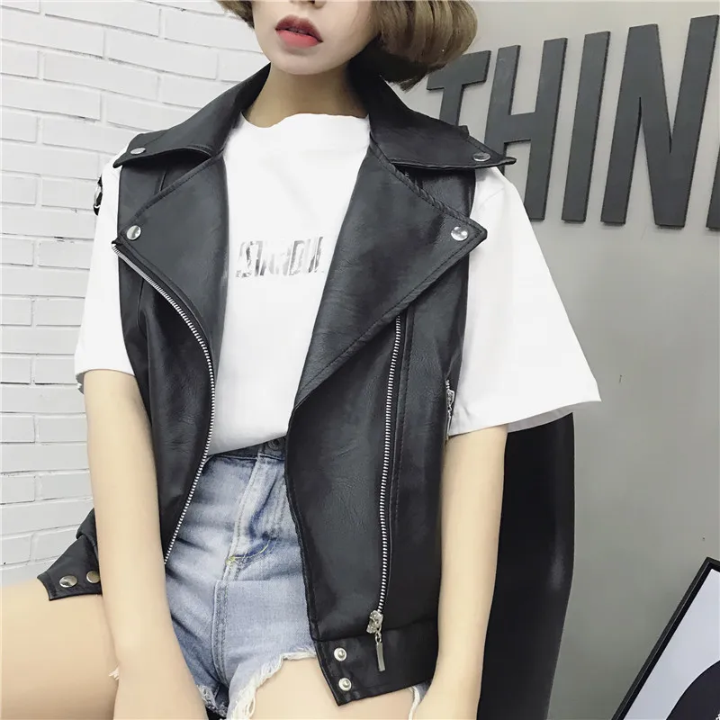2018 Fashion Women PU Vest Spring Autumn Leather Vests Waistcoat Female Sleeveless Coat Motorcycle Jacket Short Outwear AB877
2018 Fashion Women PU Vest Spring Autumn Leather Vests Waistcoat Female Sleeveless Coat Motorcycle Jacket Short Outwear AB877