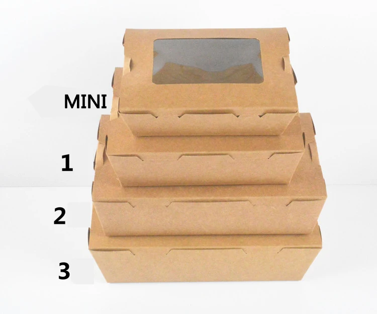 To go boxes Kraft paper box with PVC open Windows/ doggie bag food lunch pasta packing. 100pcs/lot
To go boxes Kraft paper box with PVC open Windows/ doggie bag food lunch pasta packing. 100pcs/lot