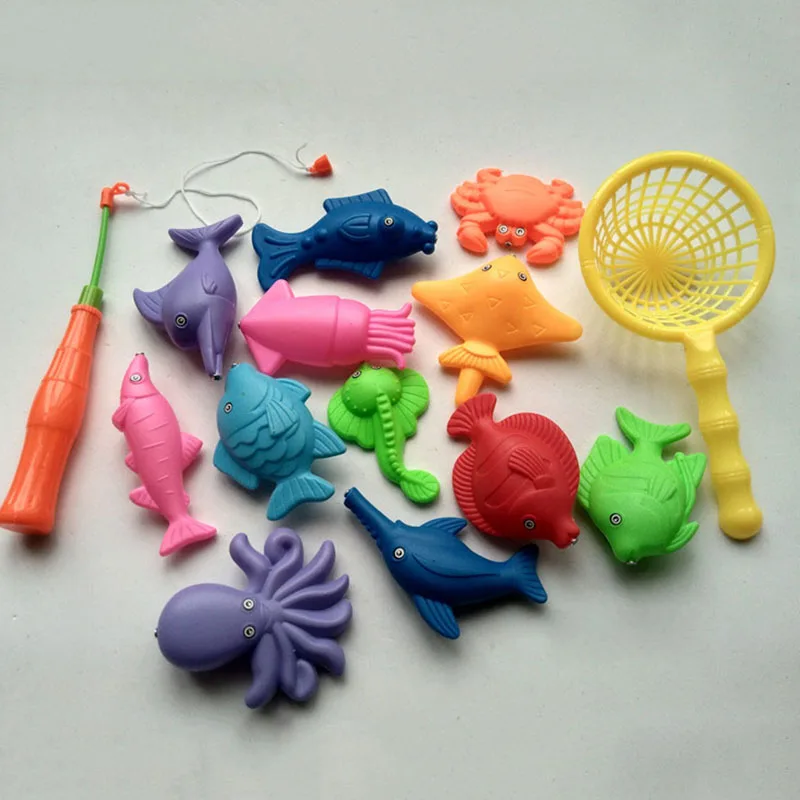 14pcs-Set-Magnetic-Fishing-Toy-Game-Kids-1-Rod-1-net-12-3D-Fish-Baby-Bath