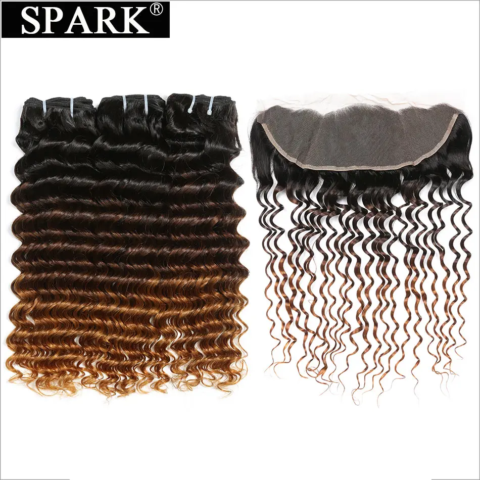 Spark Remy Hair Ear To Ear Lace Frontal Closure With 3/4 Bundles Brazilian Deep Wave Human Hair Weaves with 1B/4/30 Bundles
Spark Remy Hair Ear To Ear Lace Frontal Closure With 3/4 Bundles Brazilian Deep Wave Human Hair Weaves with 1B/4/30 Bundles