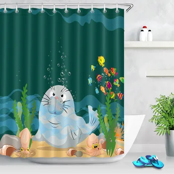 72'' Enjoyed Life Under The Ocean Sea Lion Fish Bathroom Waterproof Fabric Shower Curtain Polyester 12 Hooks Bath Accessory Sets
72'' Enjoyed Life Under The Ocean Sea Lion Fish Bathroom Waterproof Fabric Shower Curtain Polyester 12 Hooks Bath Accessory Sets
