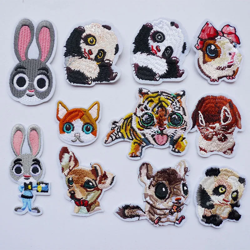 Cute Cartoon Rabbit Tiger Panda Embroiderey Iron on Patches Animal Badges for Clothes Applique Stripes Stickers Sewing Accessory
Cute Cartoon Rabbit Tiger Panda Embroiderey Iron on Patches Animal Badges for Clothes Applique Stripes Stickers Sewing Accessory