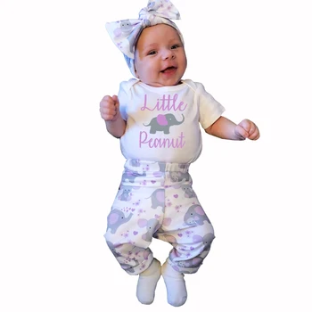 Baby Clothes Set Summer Cartoon Elephant Short Sleeve Letter Romper+Pants+Headband 3pcs Newborn Infant Girl Clothing Outfits Set
Baby Clothes Set Summer Cartoon Elephant Short Sleeve Letter Romper+Pants+Headband 3pcs Newborn Infant Girl Clothing Outfits Set